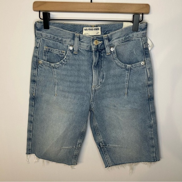 *NWT* Free People We The Free Ghost Town Long Shorts, Size 24, Denim Jeans - Picture 5 of 12